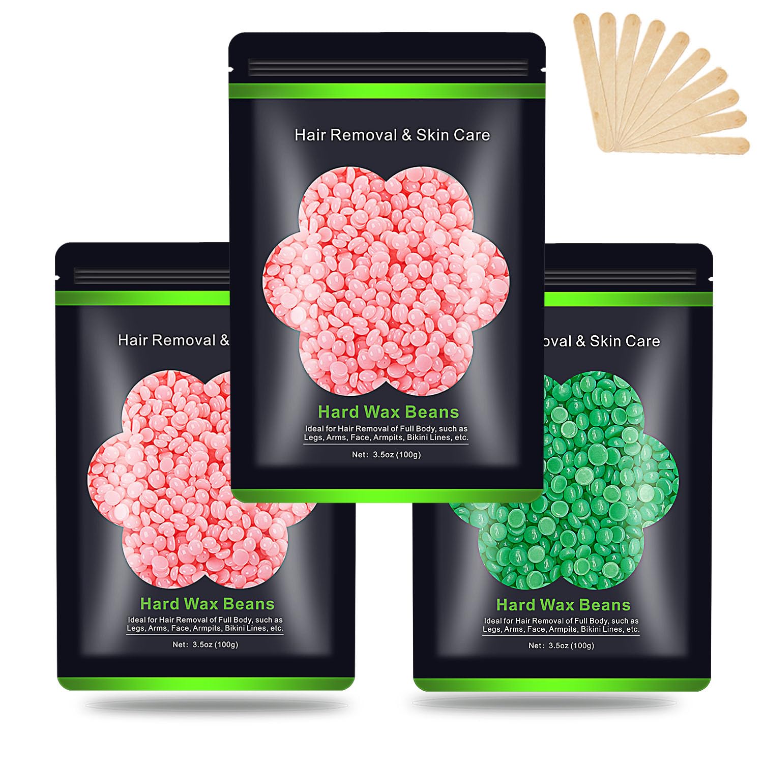 Auperwel 10.5oz wax beads kit for sensitive skin, gentle and effective at home.