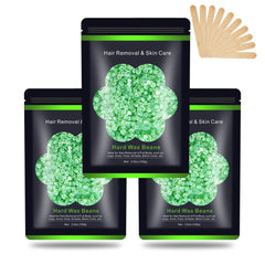 Auperwel wax beads 3 pack packaging ready for at home hair removal