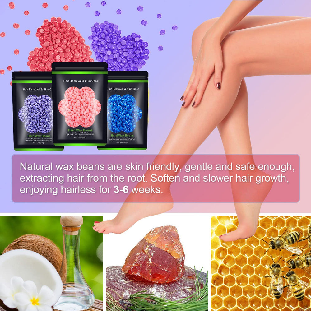 Auperwel wax beads for facial use gently remove fine hairs at home.