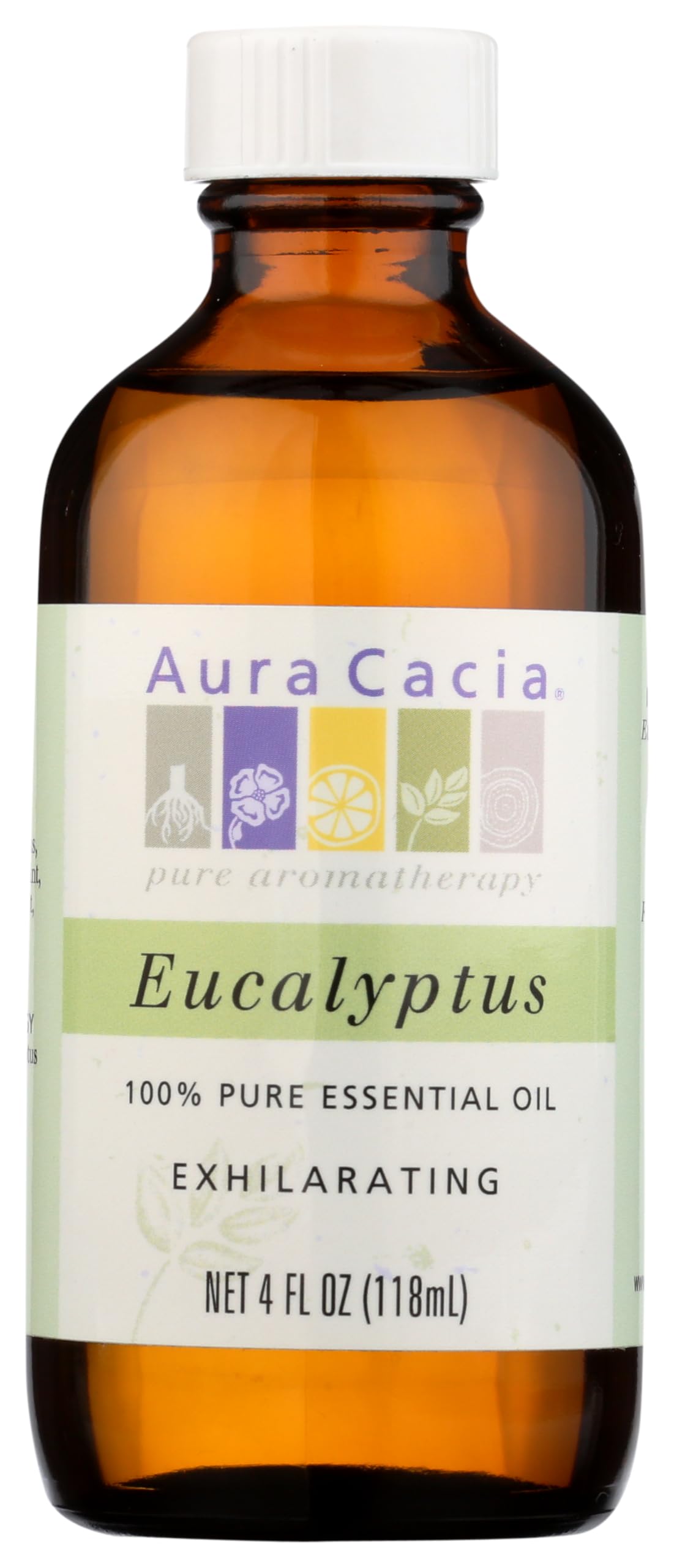 Aura Cacia eucalyptus oil leaf close-up for fresh aroma and quality