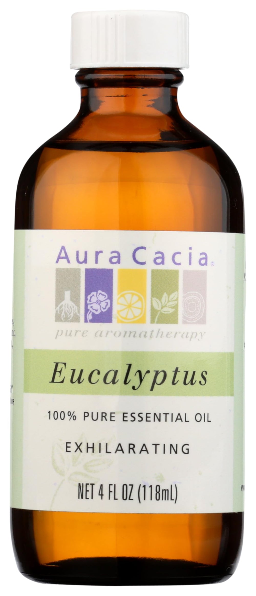 Aura Cacia eucalyptus oil leaf close-up for fresh aroma and quality
