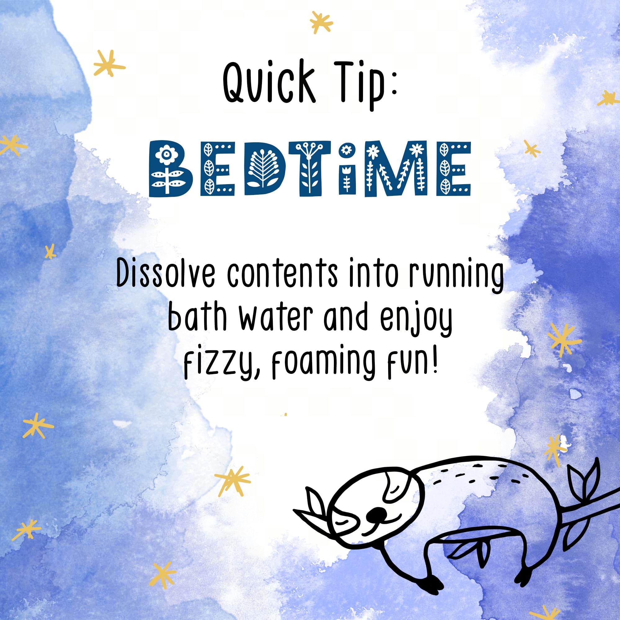 Aura Cacia Kids Bedtime Fizzy Bath Kit aroma closeup suggests nighttime relaxation benefits.