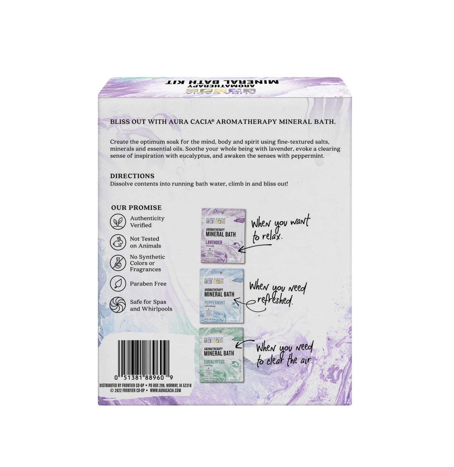 Aura Cacia eucalyptus mineral bath packet for a refreshing, clearing soak