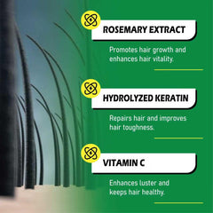 Aureph Kerarose Rosemary Shampoo with rosemary plant visual indicates botanical nourishment.