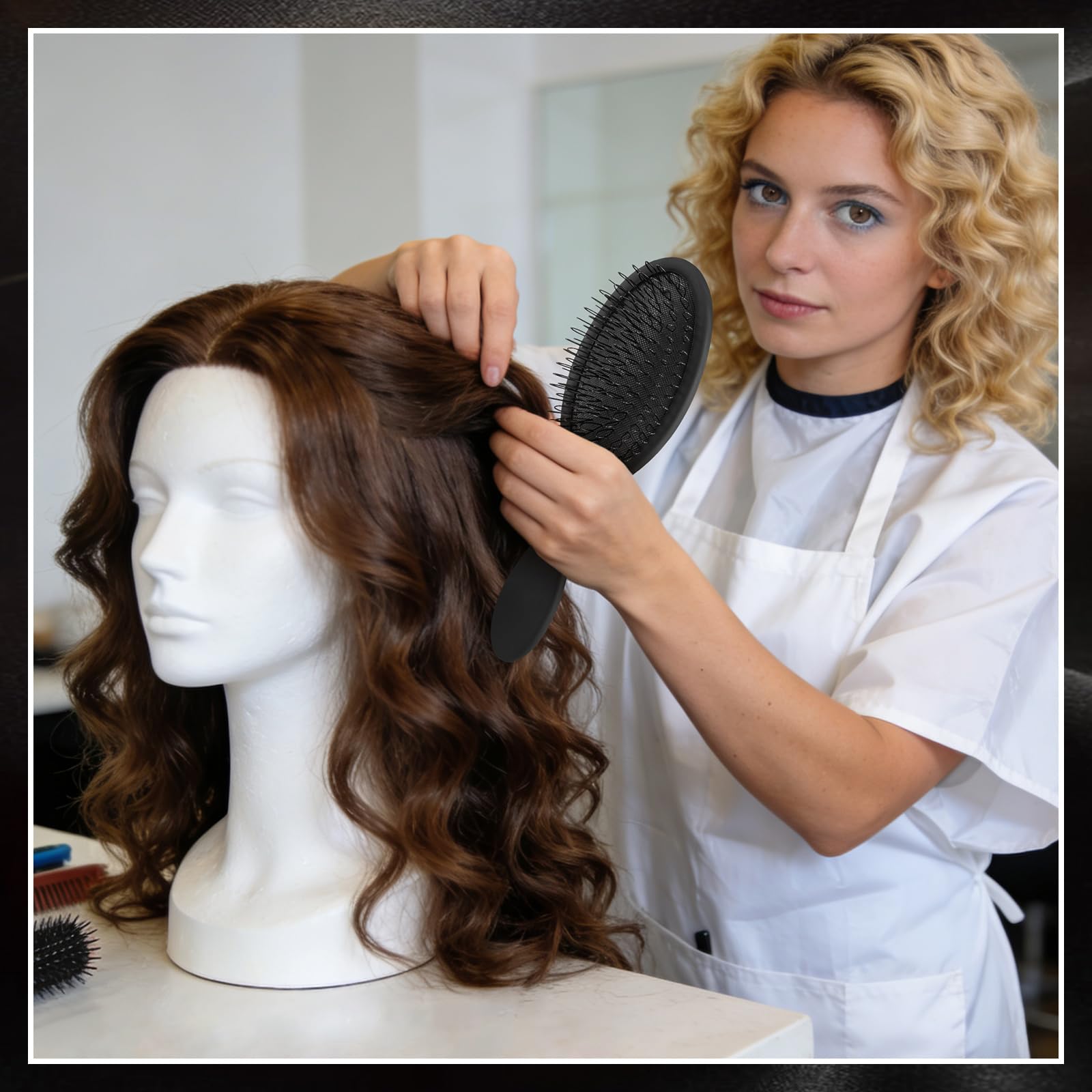 Auroray wig brush set works on most extensions and wigs for quick styling