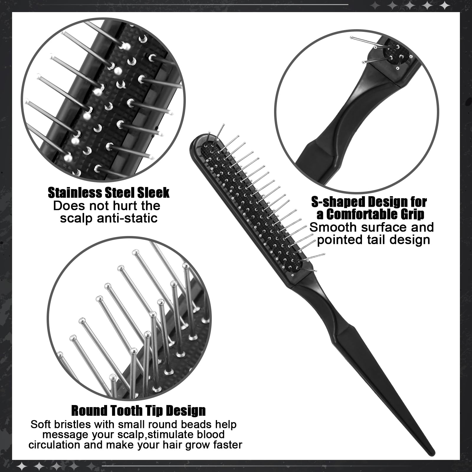 Auroray wig brush wide-tooth comb glides through curly and straight hair without pulling
