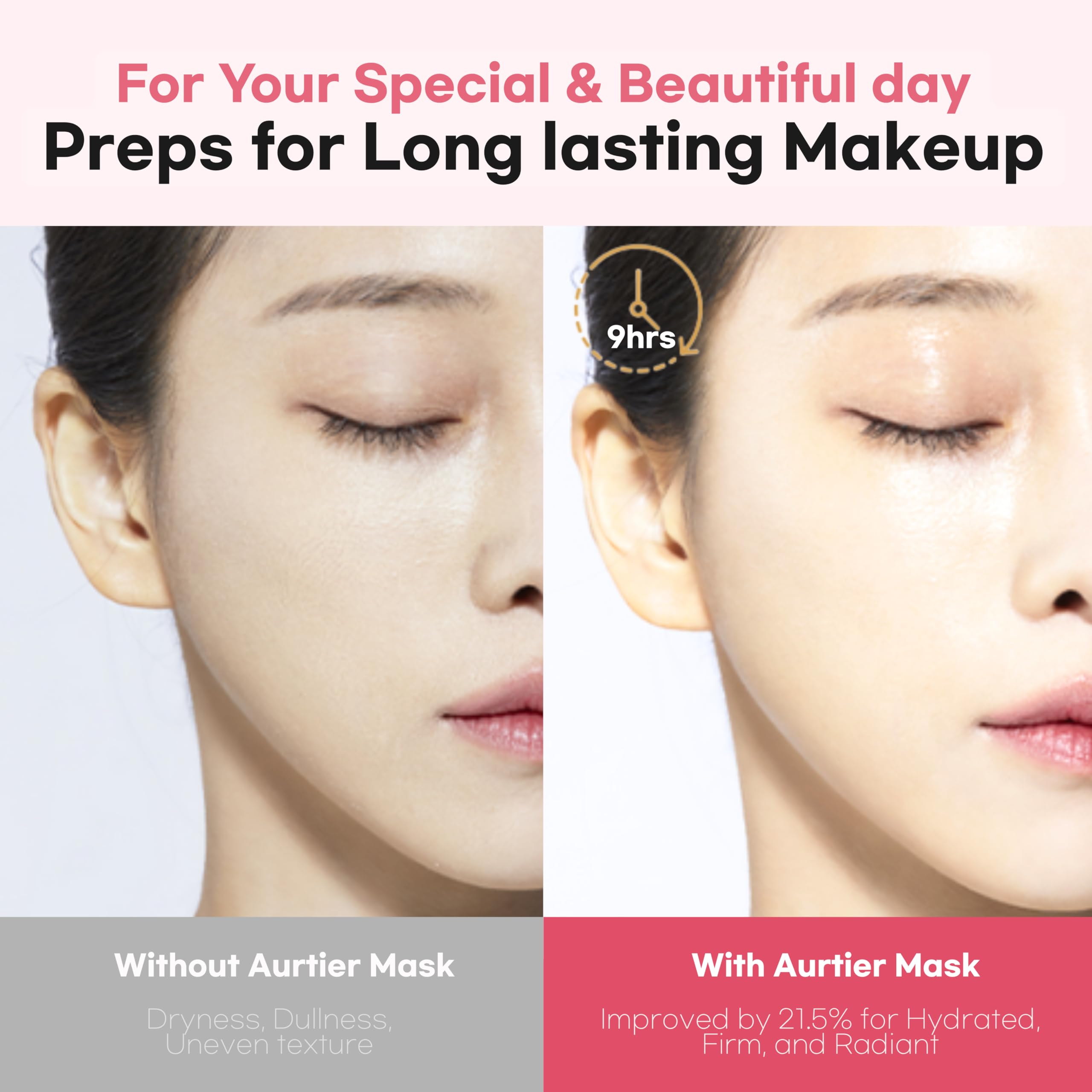 Aurtier Glassy Hydrogel Mask on skin delivering dewy glow.
