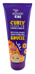 Aussie Kids Leave-In Curly Conditioner bottle closeup with tropical scent