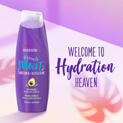 Aussie Miracle Moist Conditioner bottle front view showing conditioning power