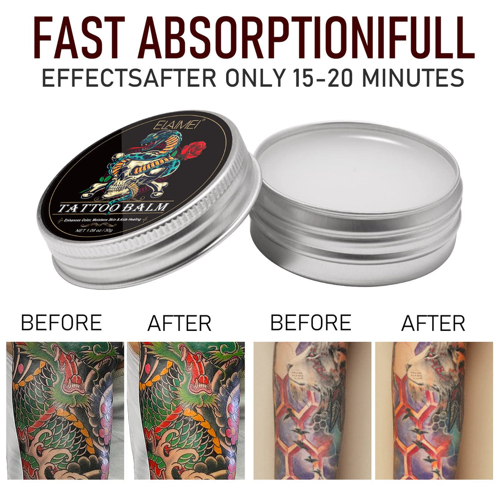 AUSTINE Tattoo Aftercare Butter being applied on skin during aftercare routine.