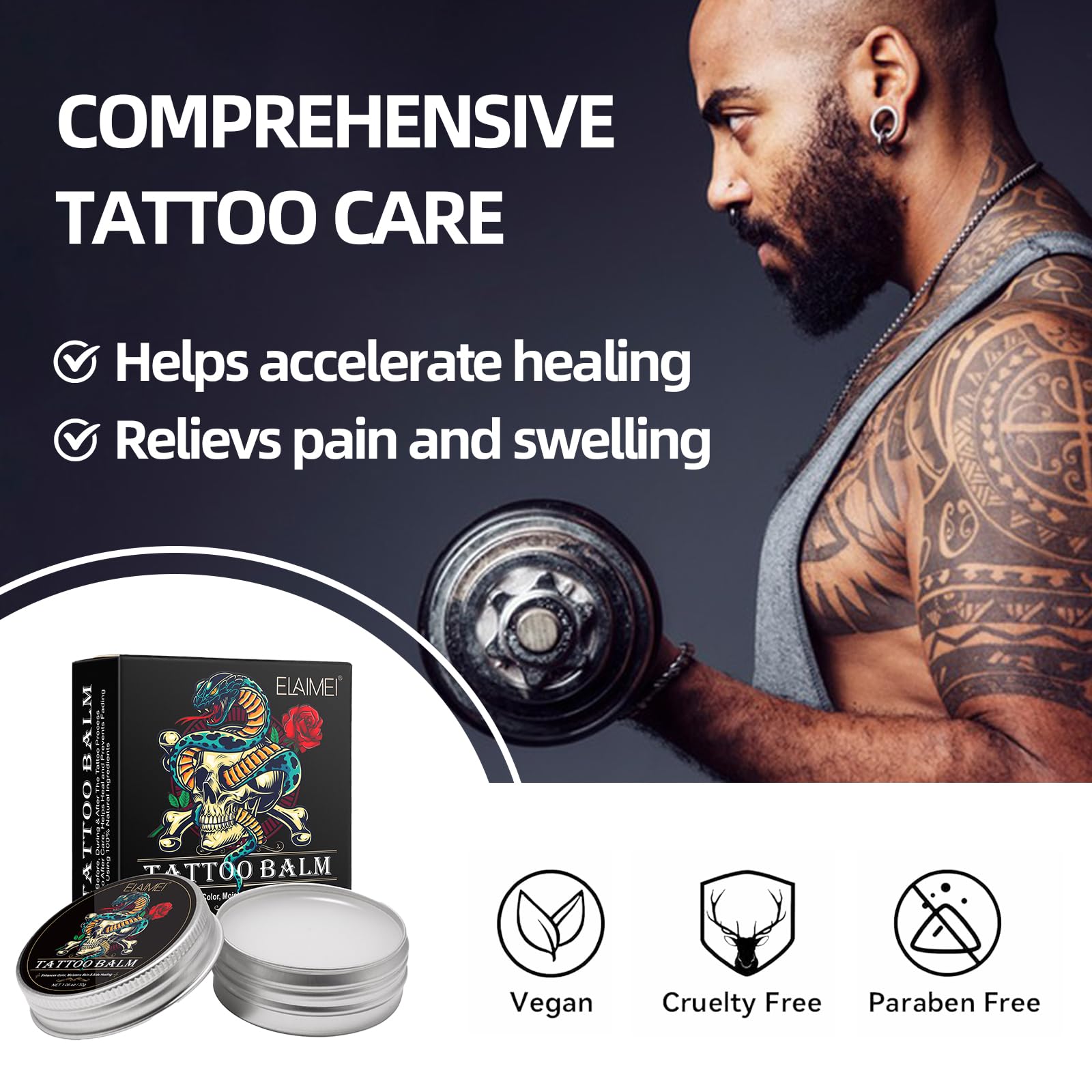 AUSTINE Tattoo Aftercare Butter packaging on a clean display shelf.