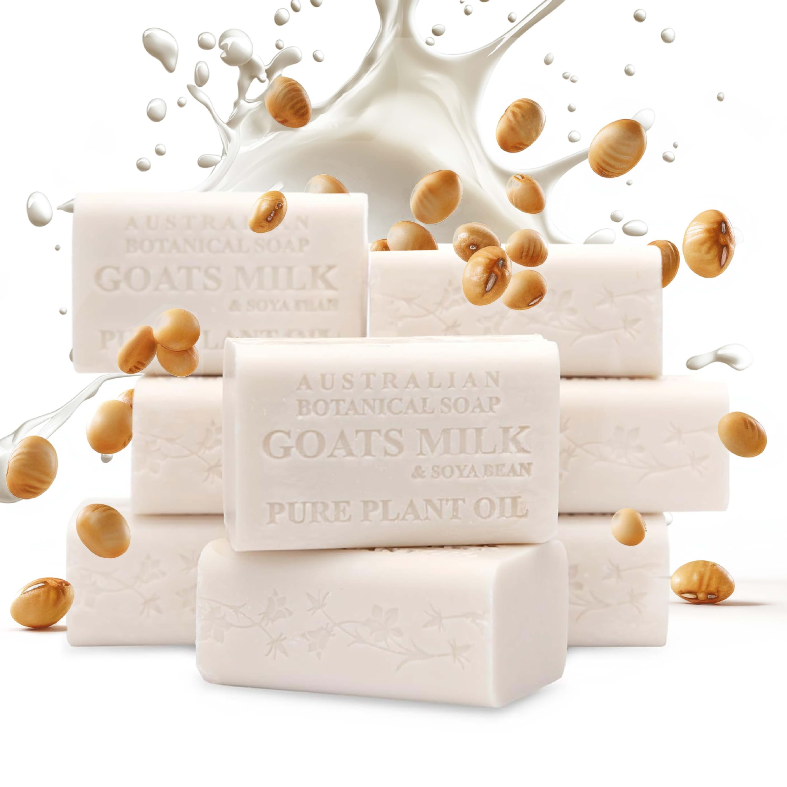 Australian Botanical Goat Milk Soap close-up shows creamy texture and nourishment.