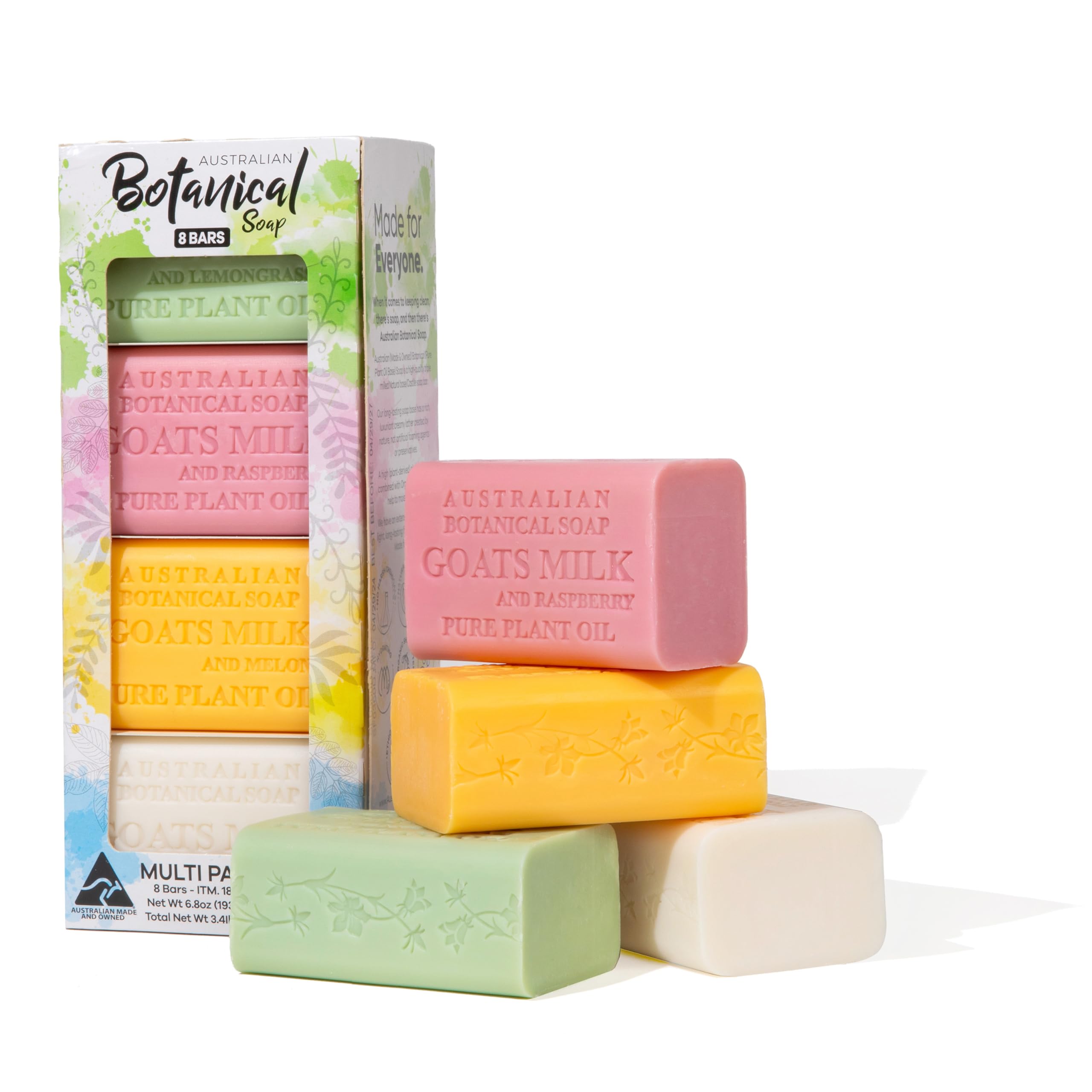 Australian Botanical Goat's Milk Lemongrass bar with creamy lather for daily cleanse