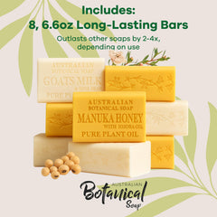 Australian Botanical Organic Shea Butter infusion, deeply moisturising bar.