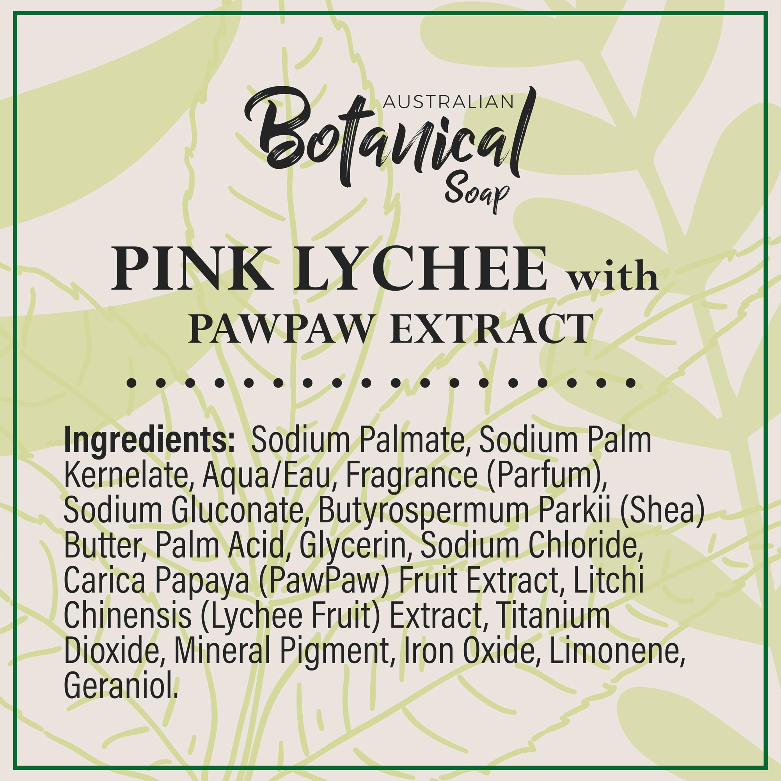 Australian Botanical Soap Subtle pink lychee fragrance