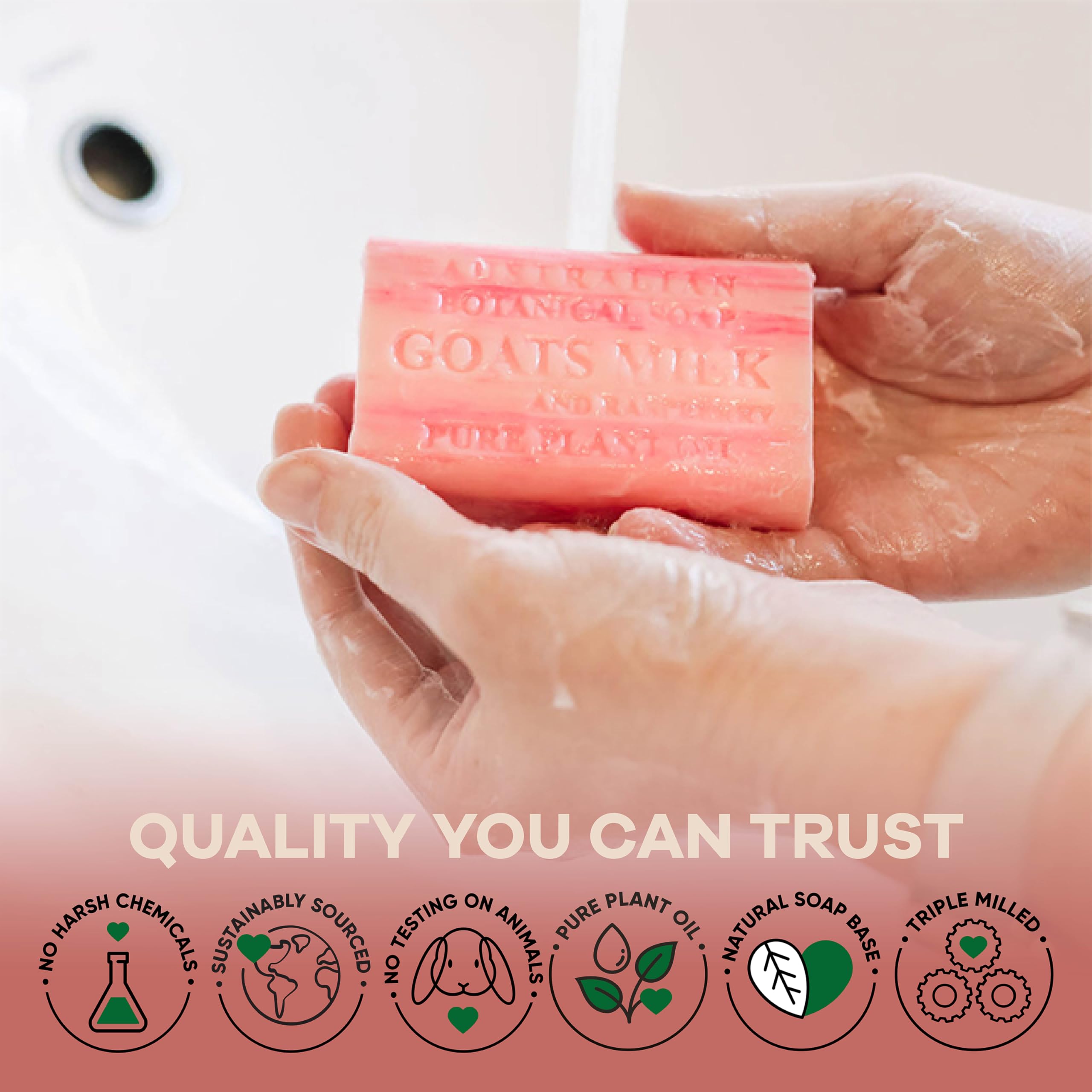 Australian Botanical Soap goat milk with lemongrass two bars for uplifting morning wash