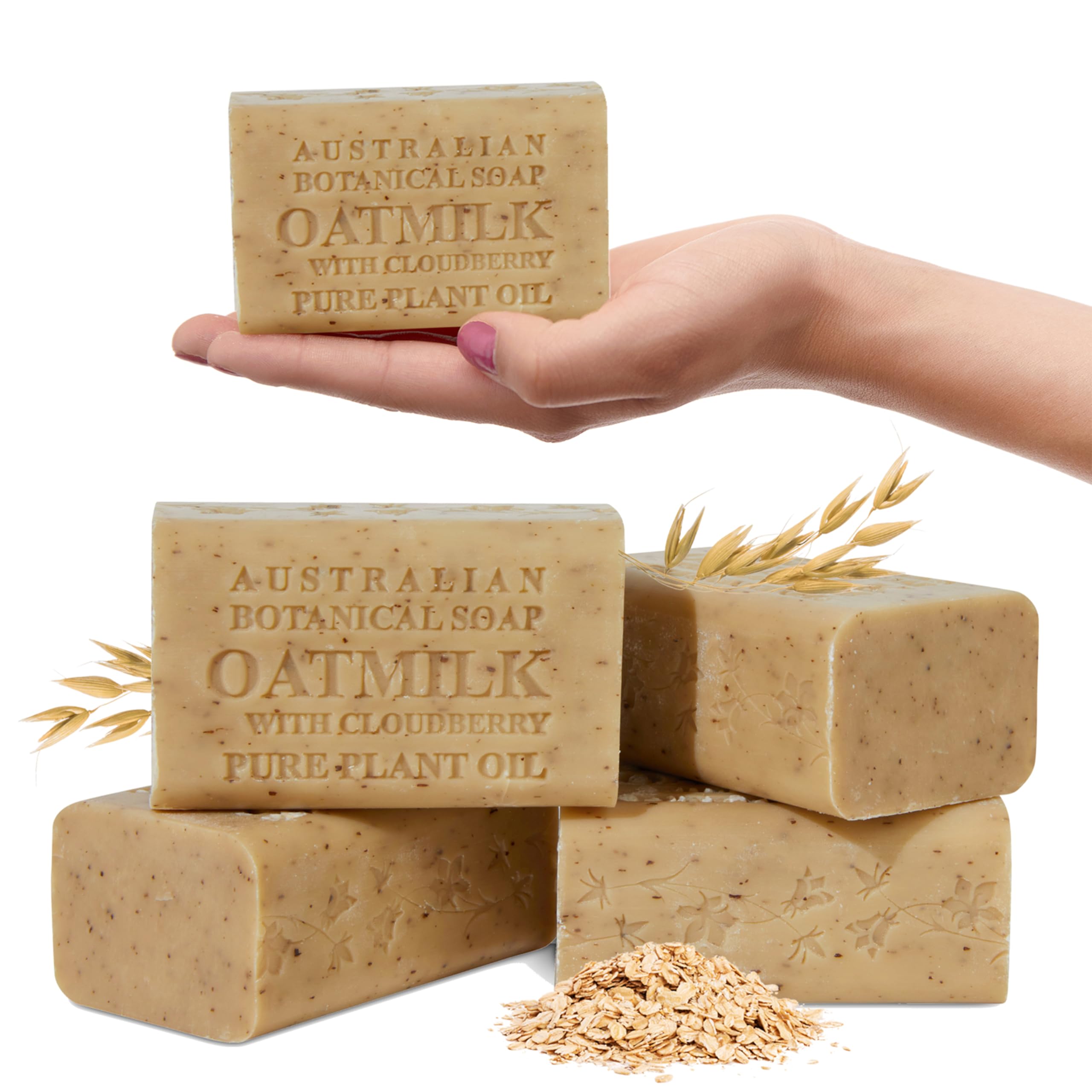 Australian Botanical Soap oat milk cloudberry bar unwrap reveals creamy lather