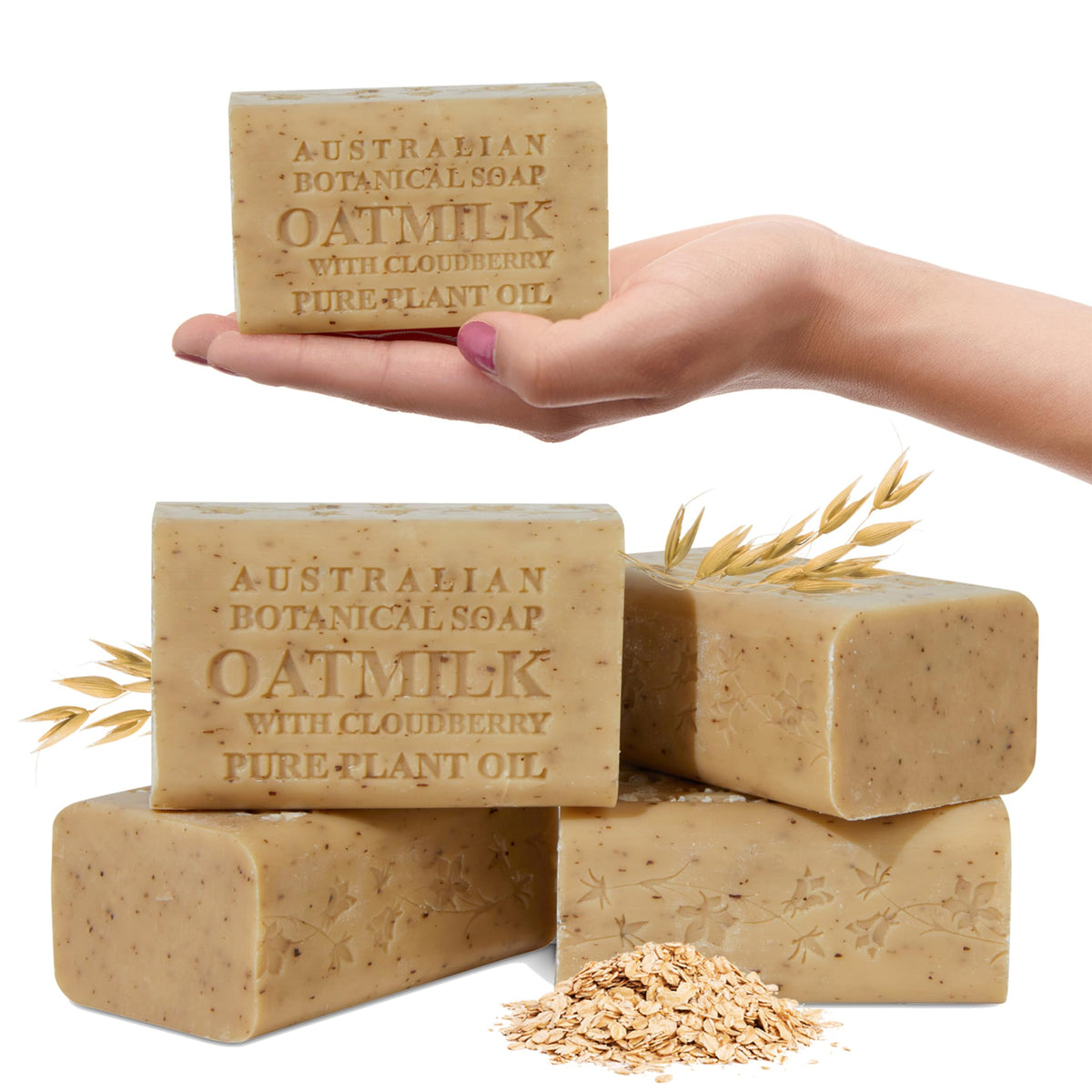 Australian Botanical Soap oat milk cloudberry bar unwrap reveals creamy lather