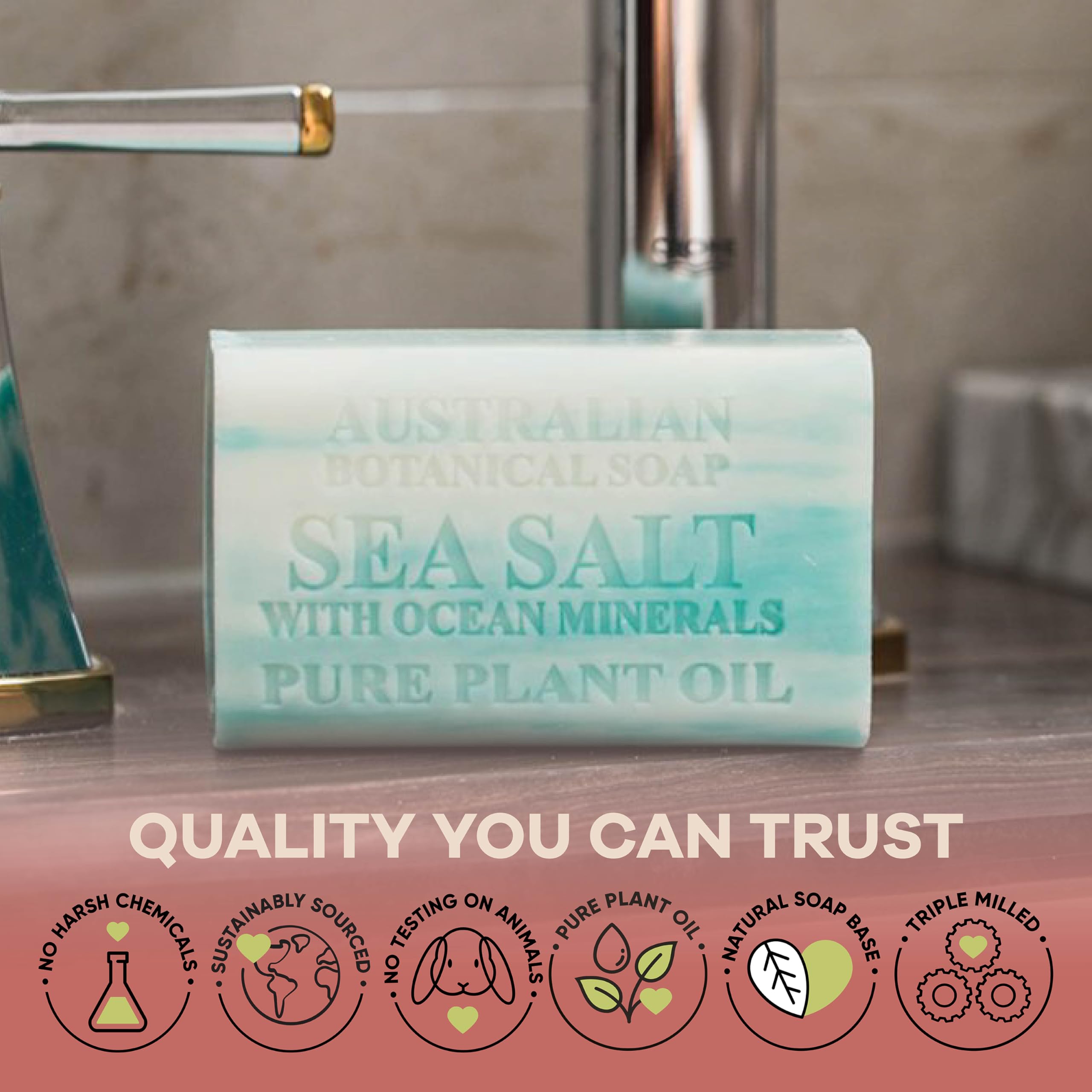 Australian Botanical Soap close-up shows rich lather from plant oils