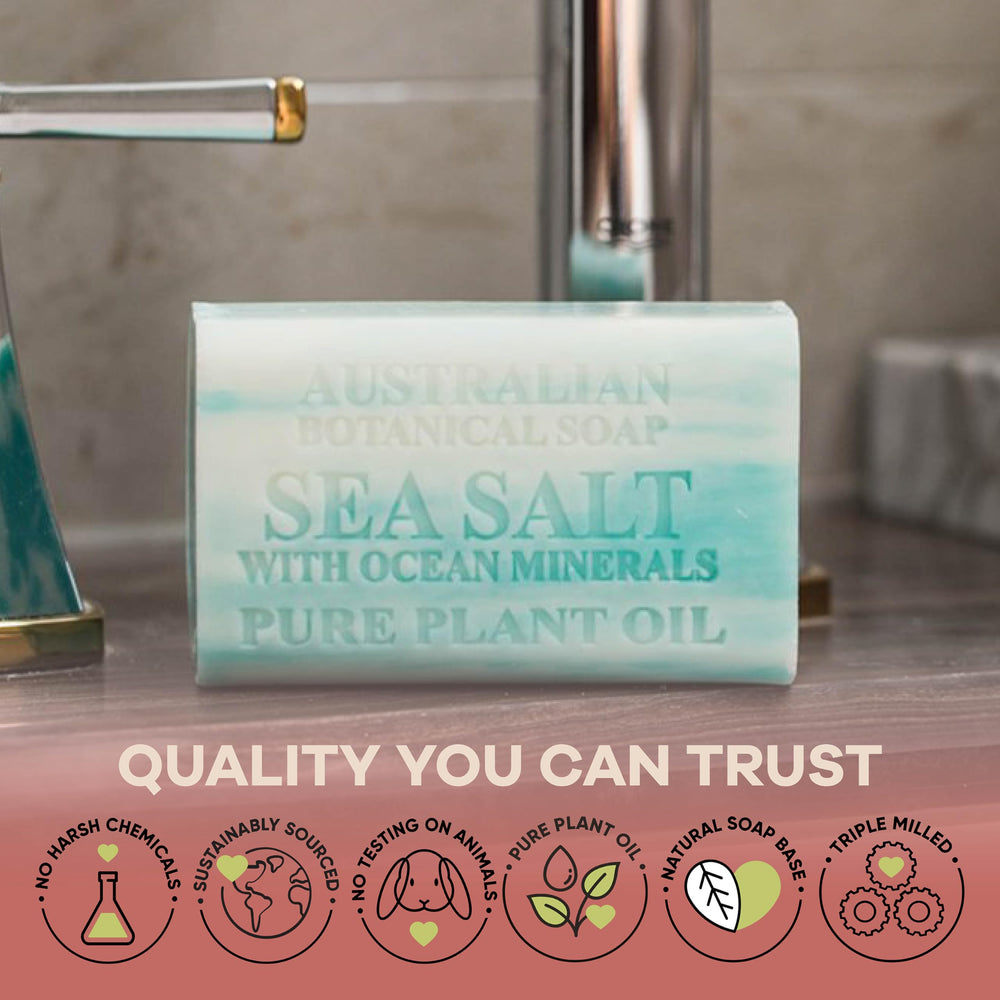 Australian Botanical Soap close-up shows rich lather from plant oils