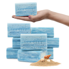 Australian Botanical Soap sea salt bar ready for gentle cleansing with mineral-rich lather