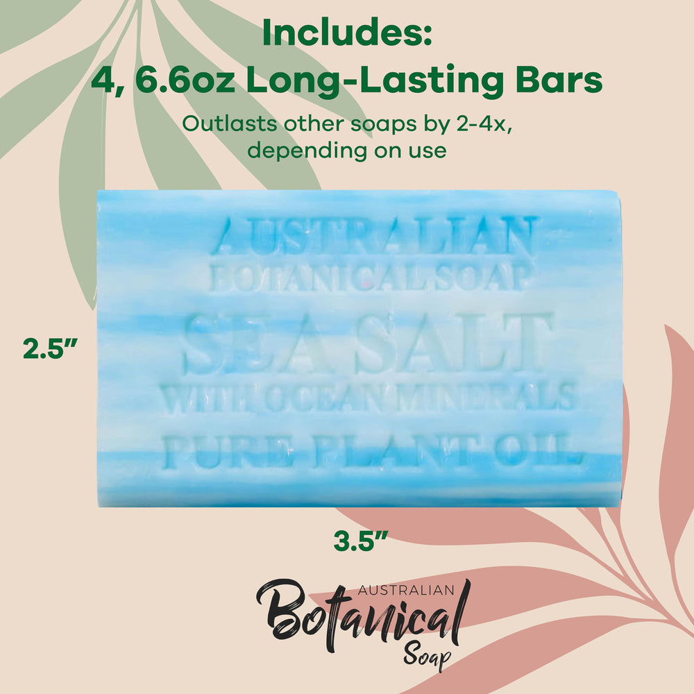 Australian Botanical Soap Shea butter swirl indicates hydrating and softening skin.