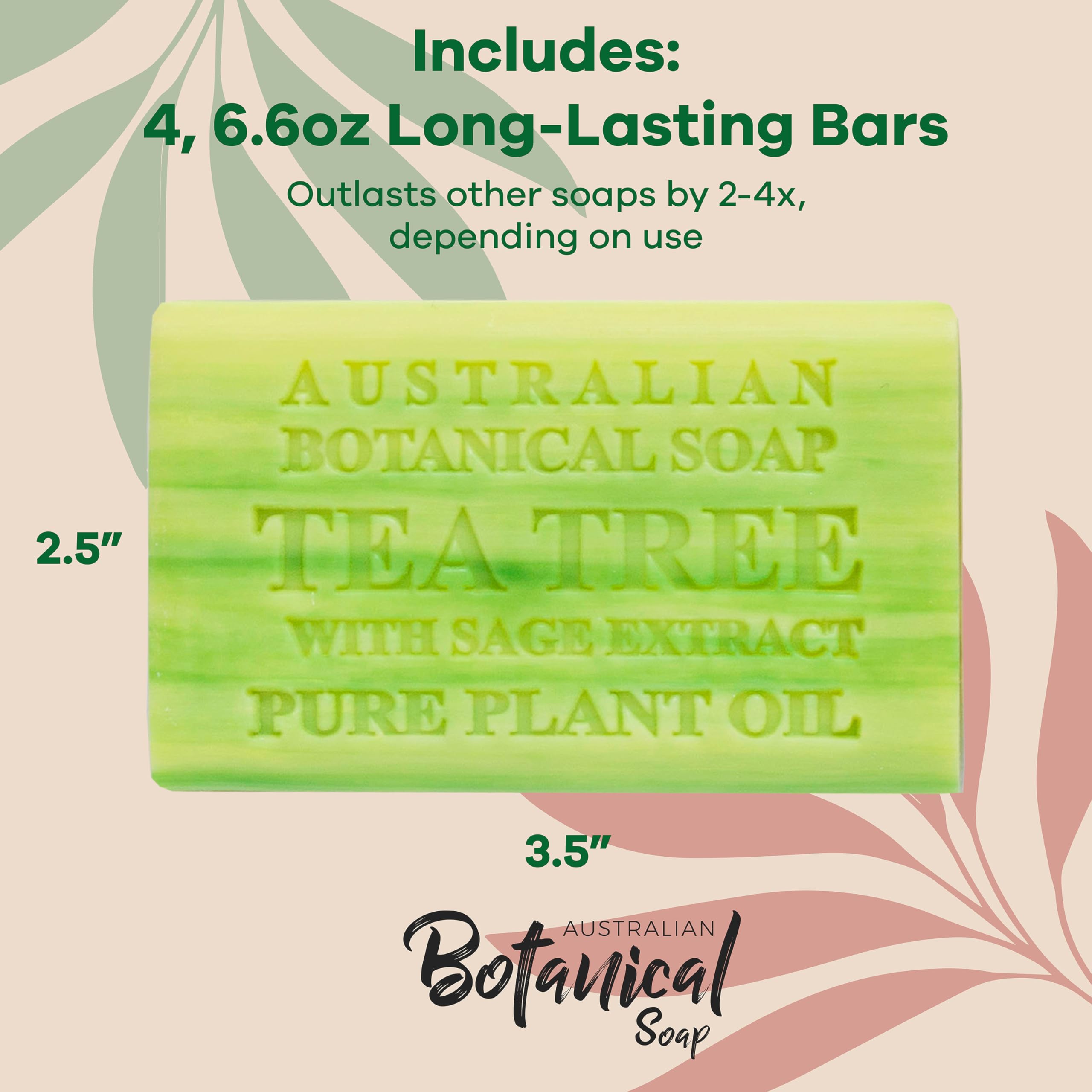 Australian Botanical Soap Tea Tree with Sage Extract lather close-up highlights soothing, fragrance-balanced notes.