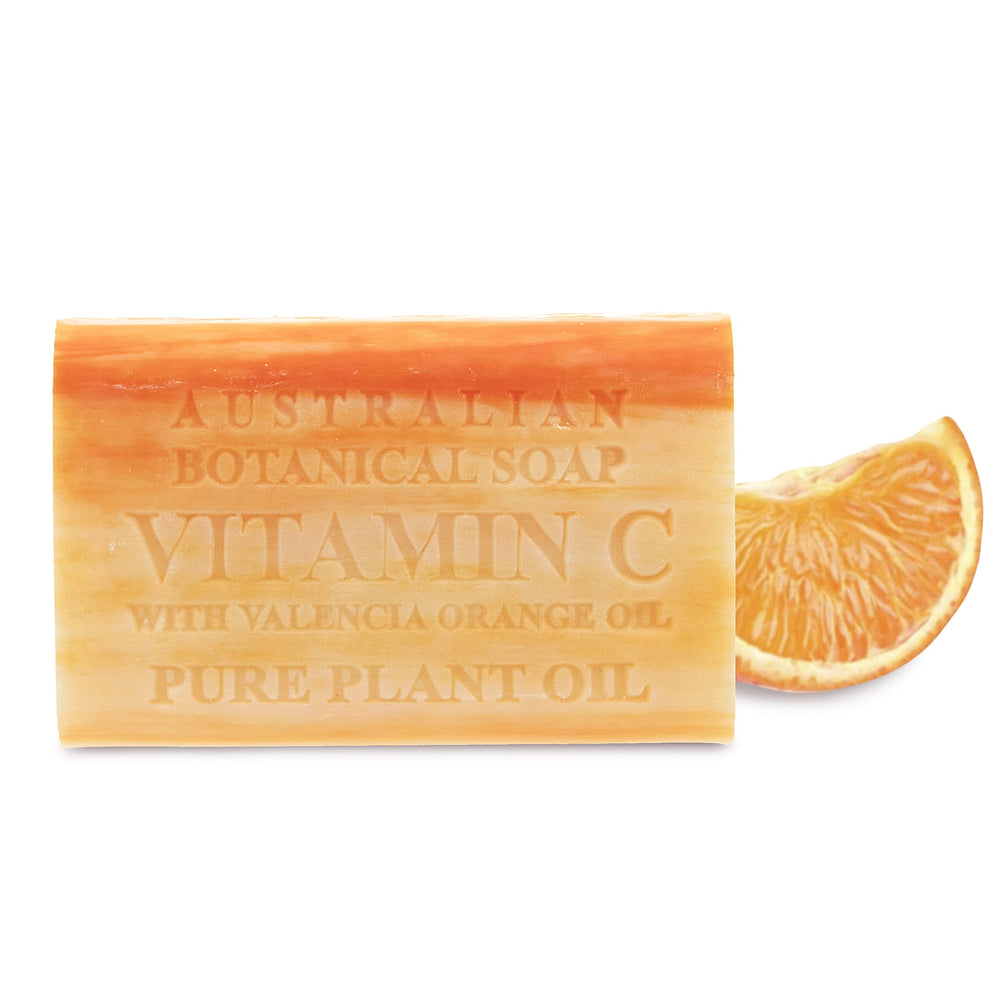 Australian Botanical Soap Vitamin C Valencia Orange bar with uplifting scent for daily cleansing