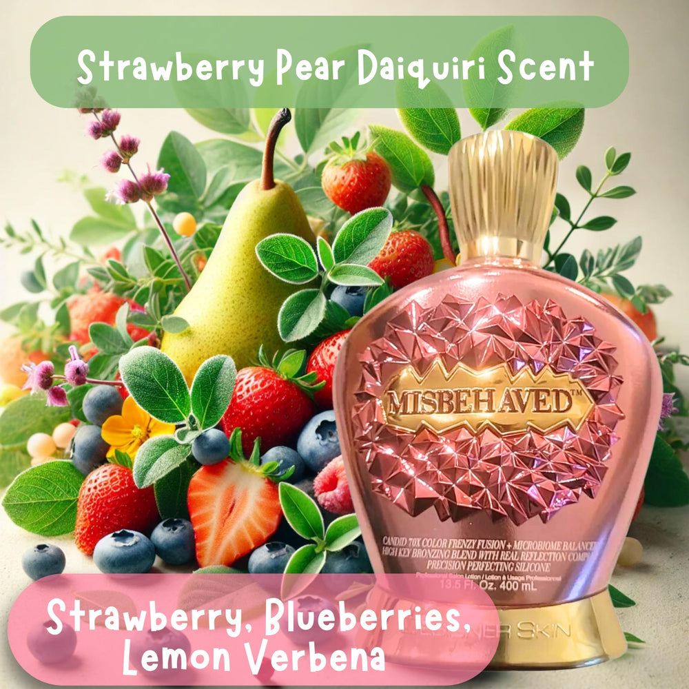 Strawberry Pear Daiquiri fragrance enhances post-tan experience.
