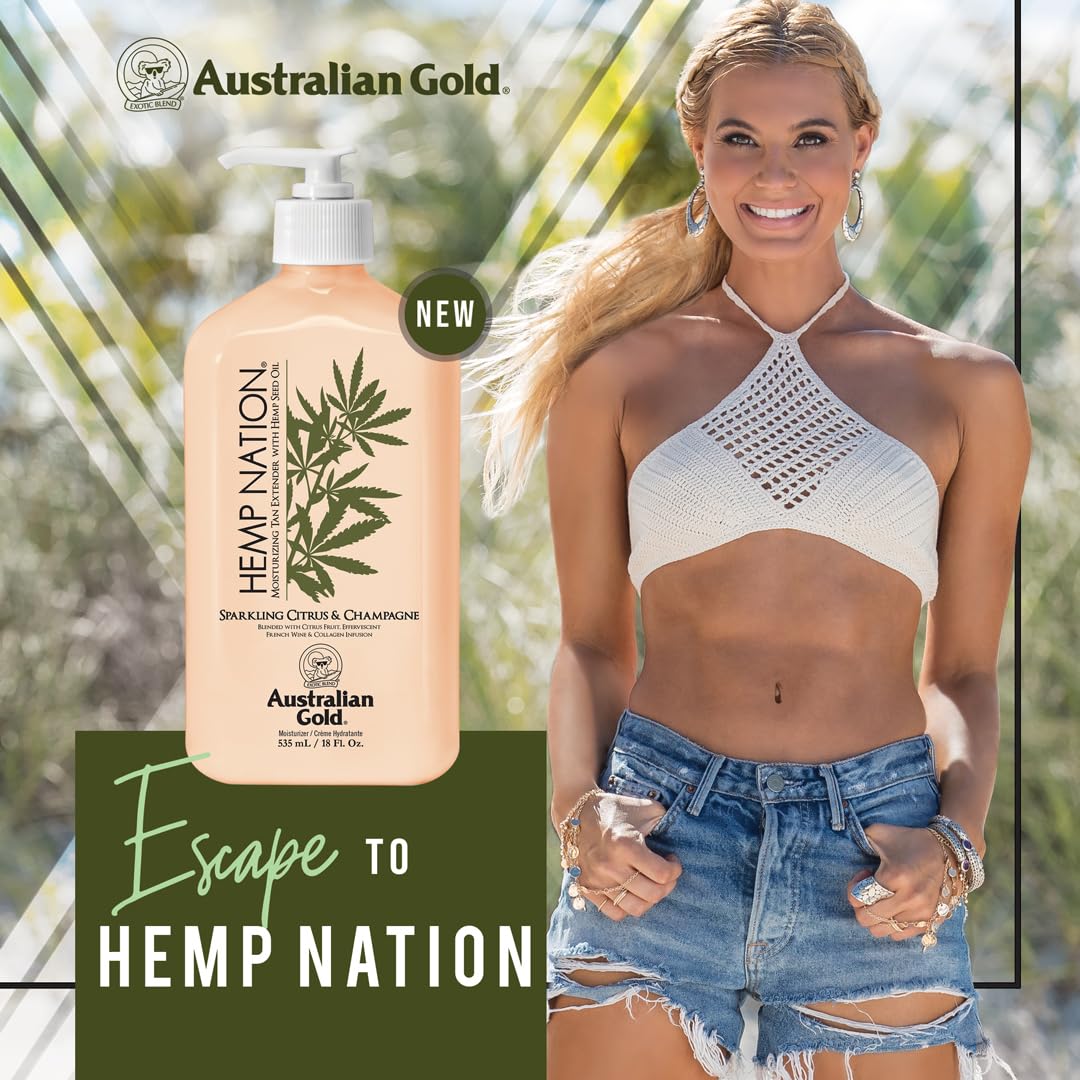 Australian Gold Hemp Nation Sparkling Citrus features citrus-fruit essence for revitalized skin.