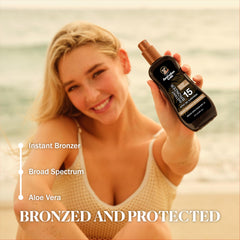 Australian Gold lightweight non greasy spray application close up