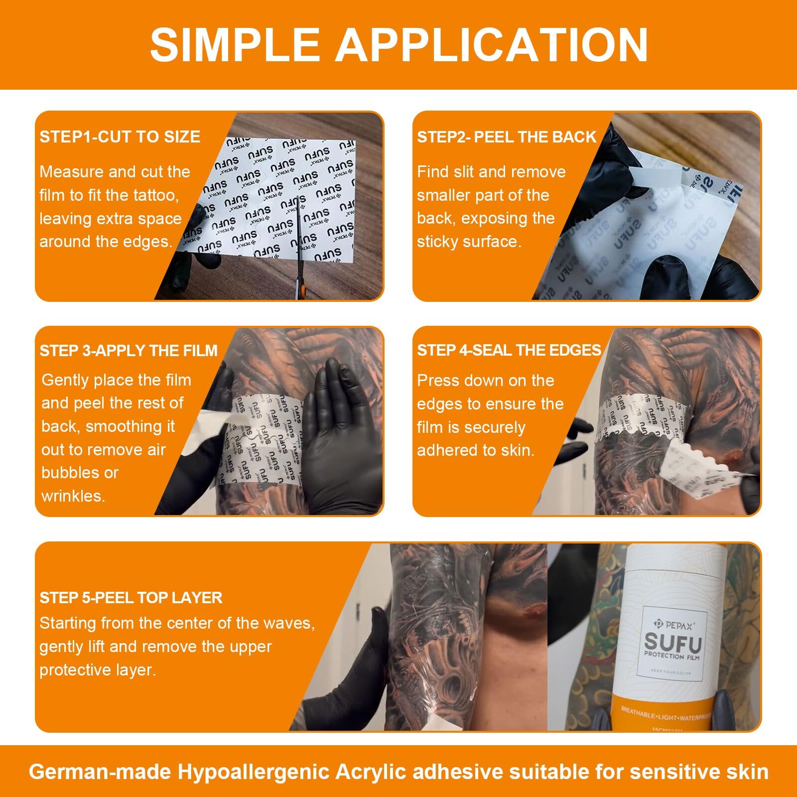 Autdor PEPAX SUFU bandage applied on skin for secure coverage