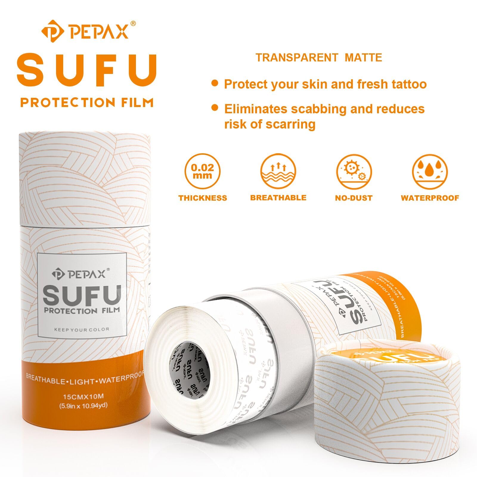 Autdor PEPAX SUFU bandage being cut to fit around a tattoo