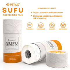 Autdor PEPAX SUFU bandage being cut to fit around a tattoo