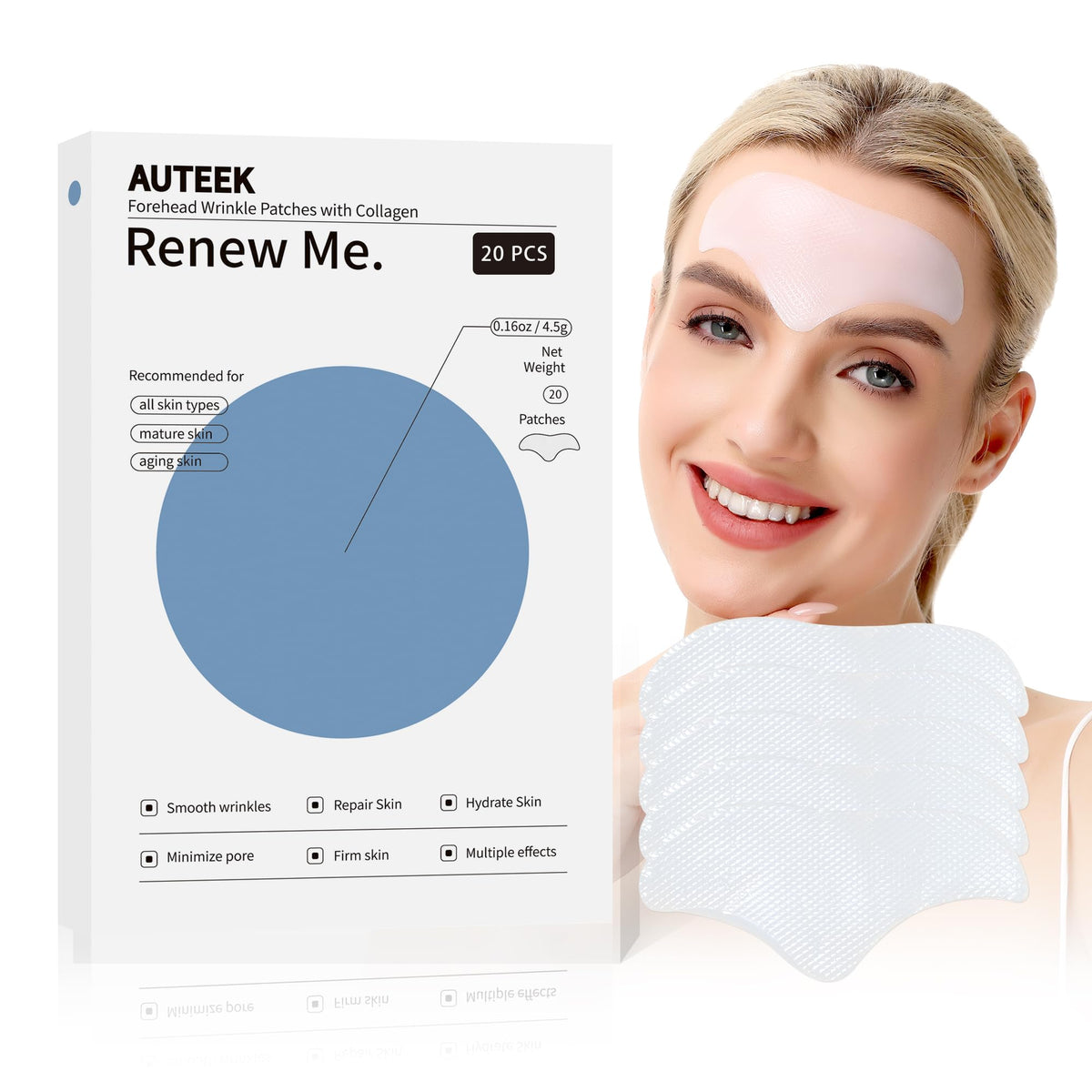 Auteek forehead wrinkle patches pack viewed in full