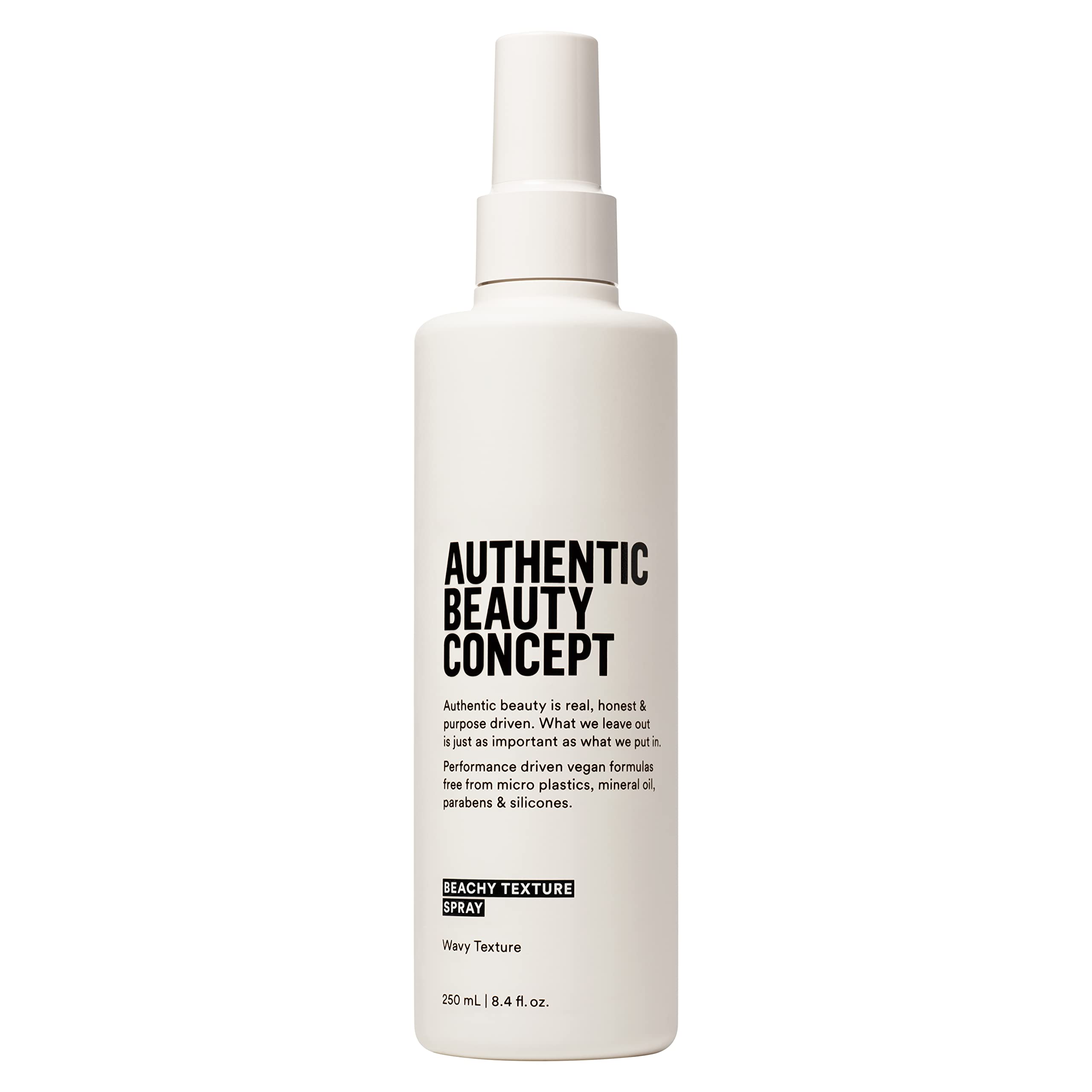 Authentic Beauty Concept Beachy Texture Spray bottle delivers light, touchable waves for everyday styles.