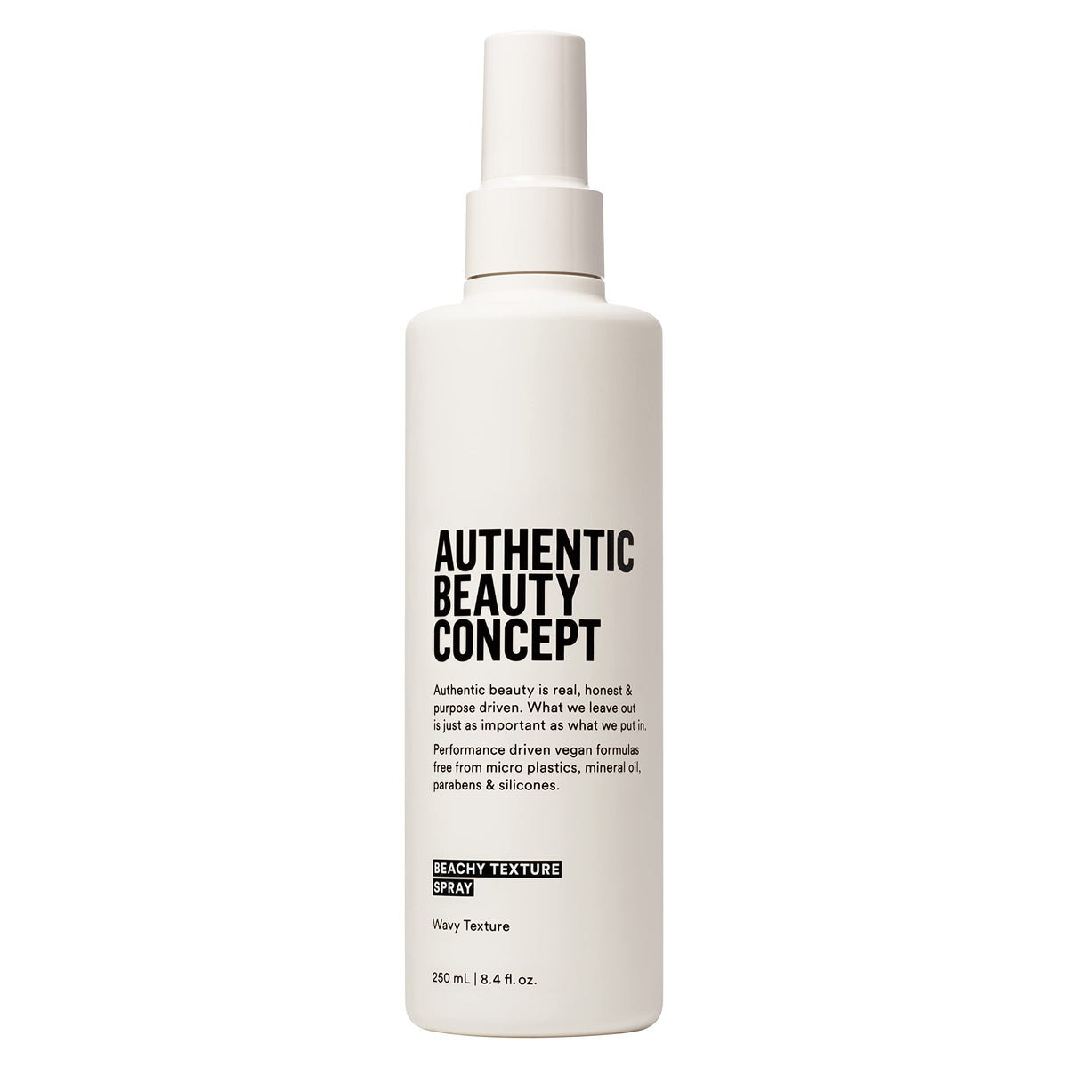 Authentic Beauty Concept Beachy Texture Spray bottle delivers light, touchable waves for everyday styles.