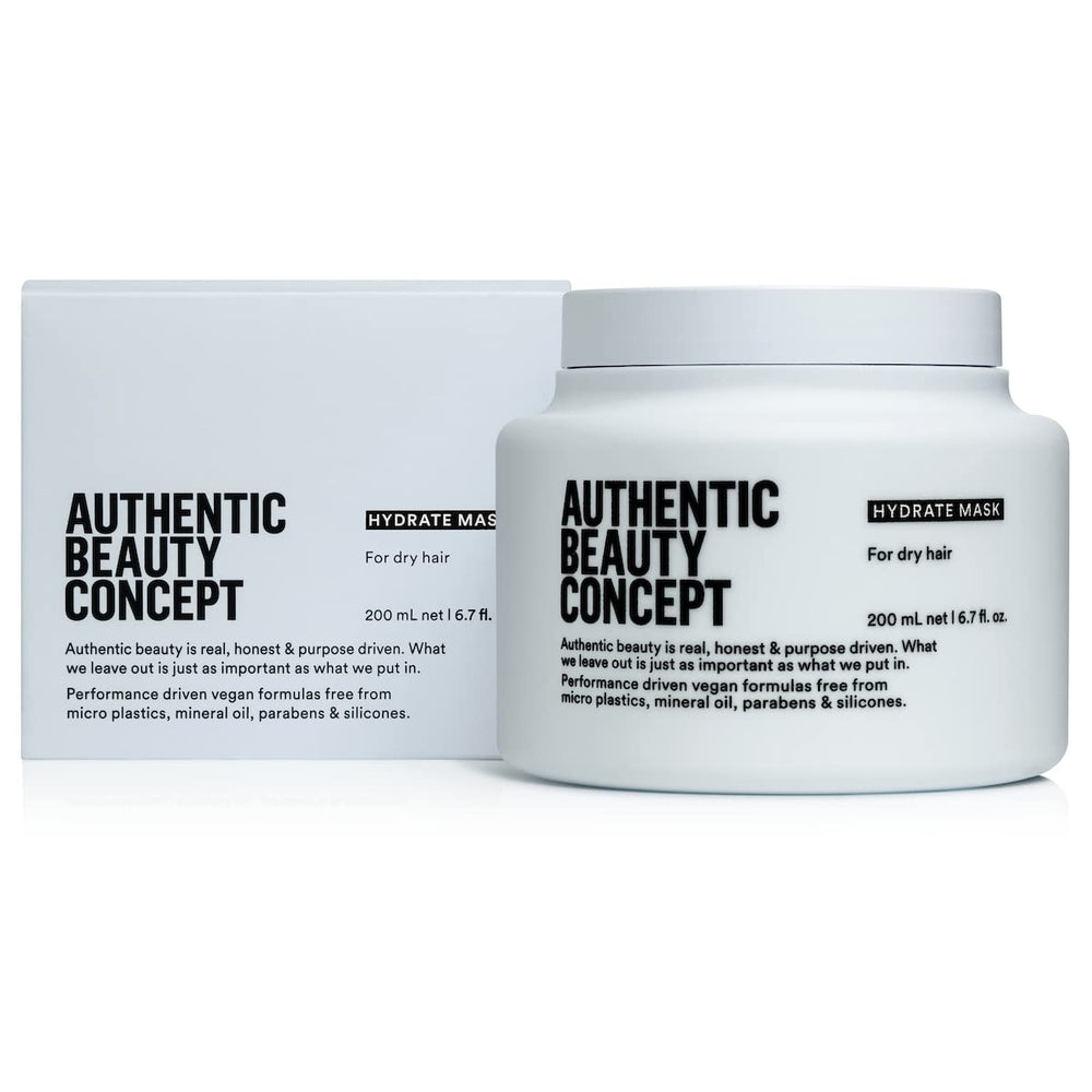 Authentic Beauty Concept Hydrate Mask bottle showing lightweight hydration for hair