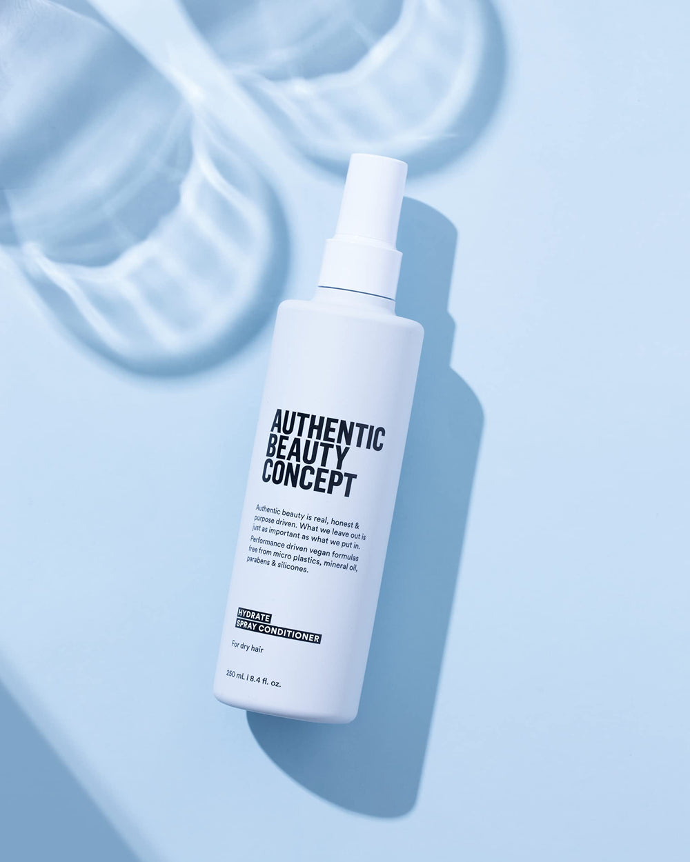 Authentic Beauty Concept Hydrate Spray packaging and vegan formula label