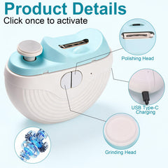 Automatic Nail Clipper with 2in1 grinding head for smoother nails in one pass.