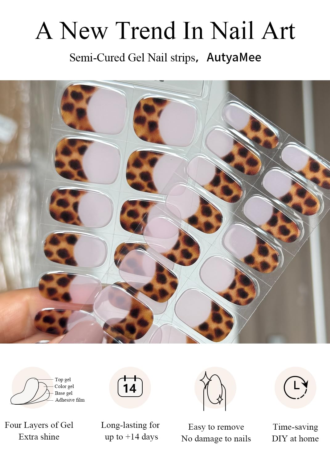 AutyaMee applying nail strips for quick, salon-like nails at home
