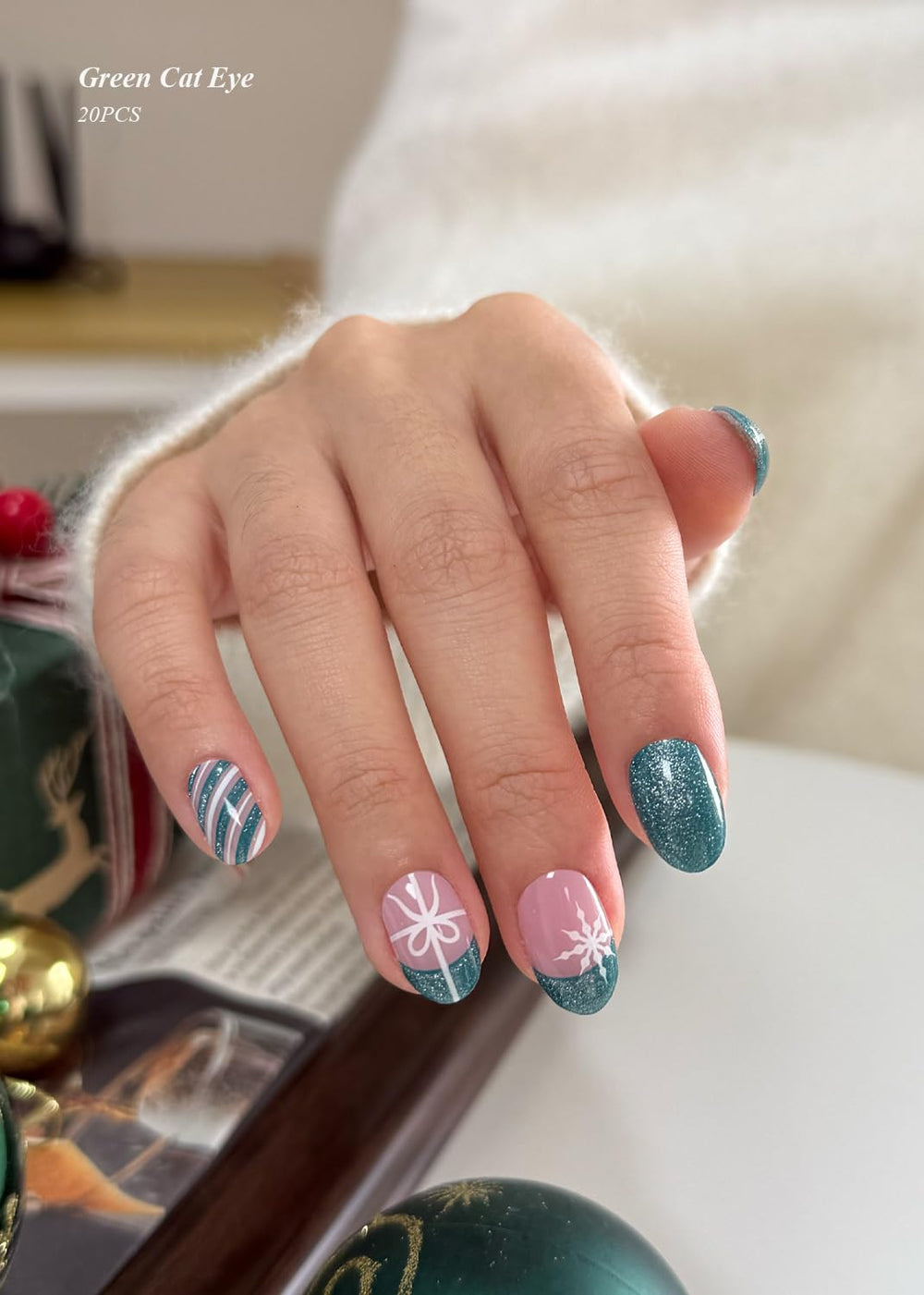 AutyaMee Christmas Snowflake nail strips add festive sparkle for parties