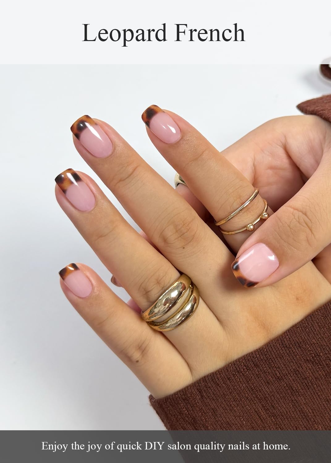 AutyaMee finished leopard nails deliver durable wear and style