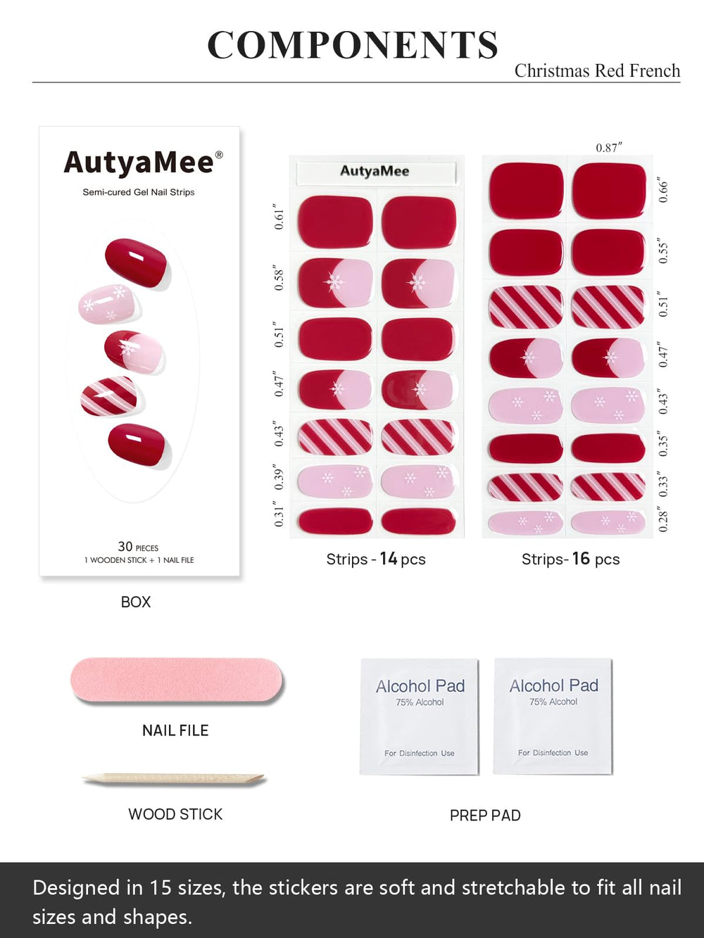AutyaMee matte pink nail stickers deliver a sleek finish.