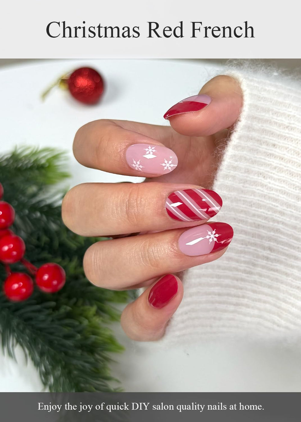AutyaMee nail wrap Snowflake design adds festive flair with easy application.