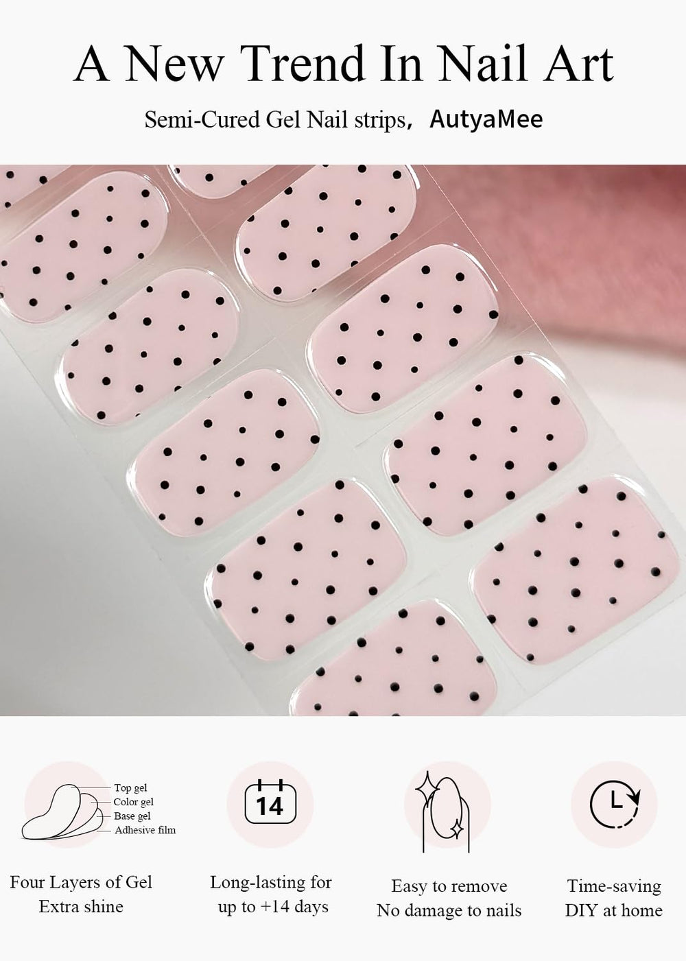 AutyaMee prep pads, nail file, and wooden stick for easy application
