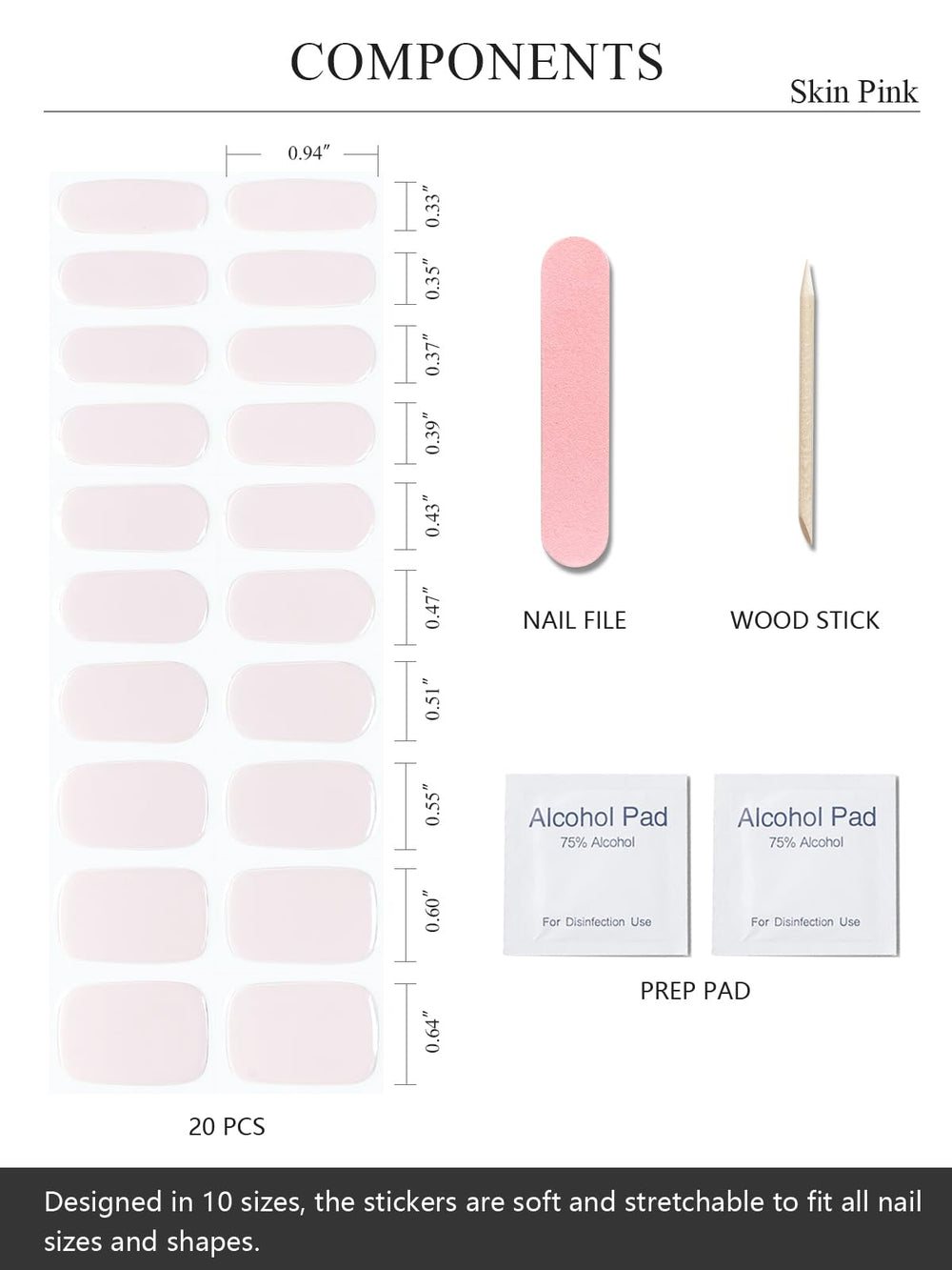 AutyaMee prep pads, file, and wooden stick streamline at home manicure