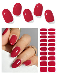 AutyaMee semi-cured nail strips box with 20 pieces for at-home salon-quality manicure
