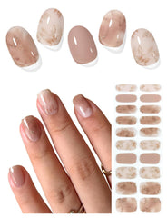 AutyaMee taupe maple leaf nail strip for a salon-style home manicure