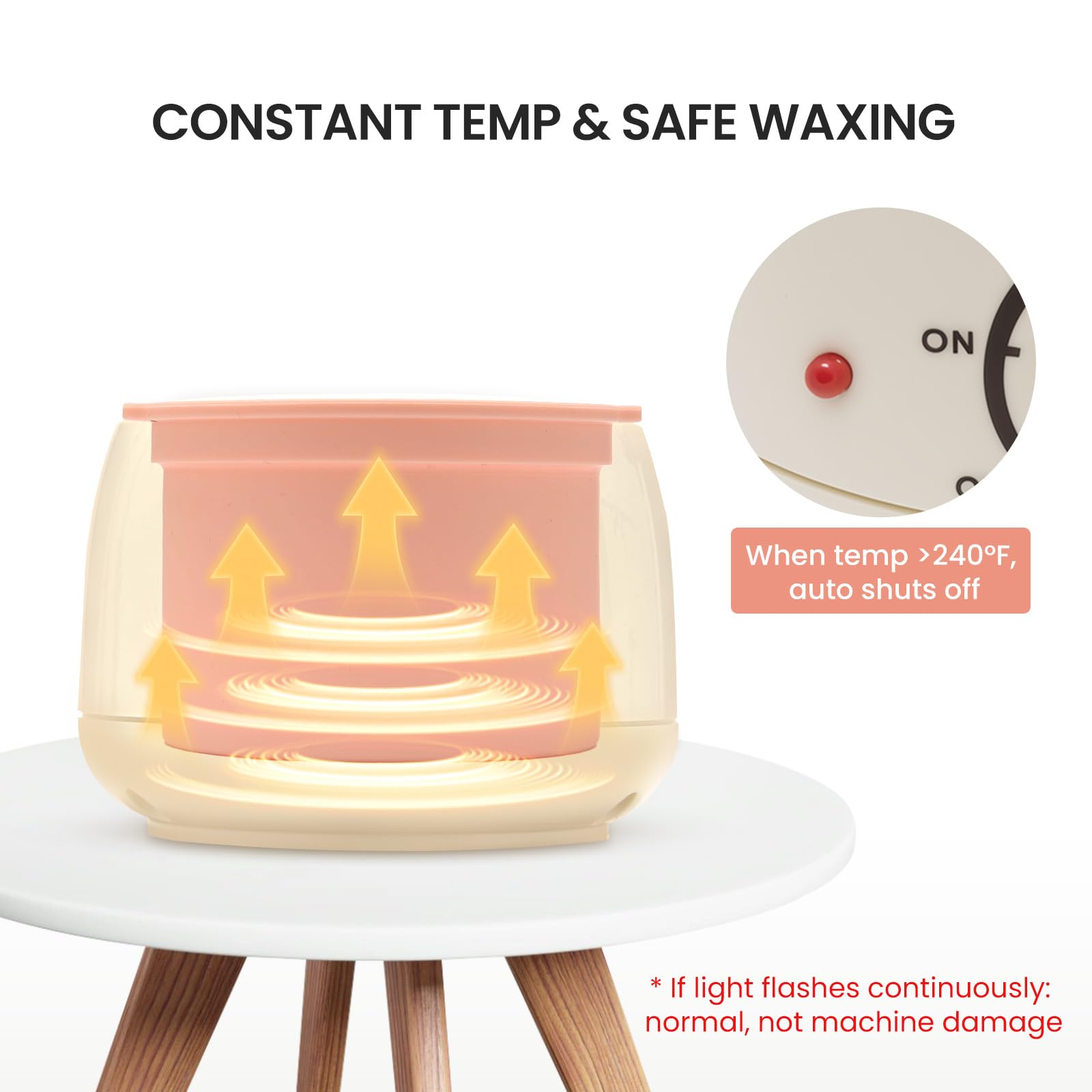 AUZEAL 250ml solo wax pot supports zero-waste personal waxing.